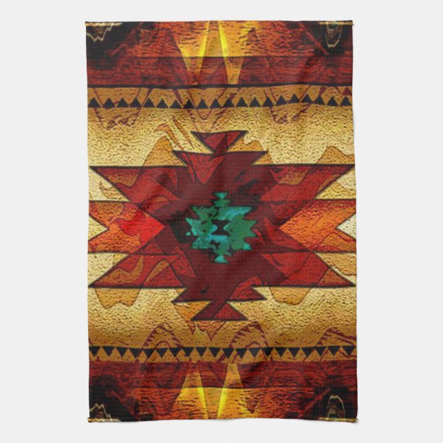 Paño De Cocina Tribal del Sudoeste de Estados Unidos Nativo (Vertical)