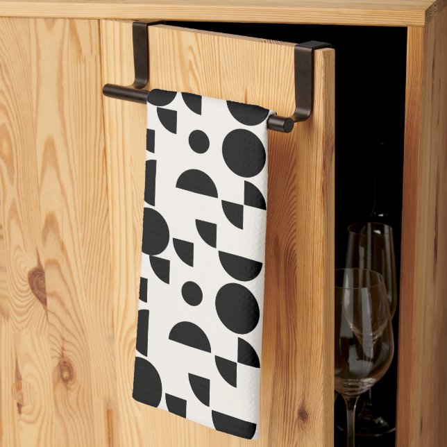 Paño De Cocina Tribal geométrica elegante y blanco moderno (Pliegue de tercios)