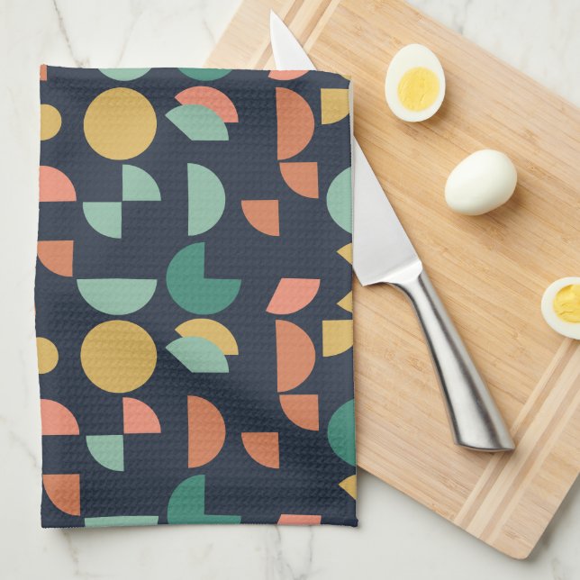 Paño De Cocina Tribal Geométrica Retro Moderno y Elegante (Doblado Cuarto)