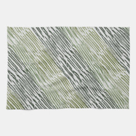 Paño De Cocina Tribal Green Stripes Abstract Pattern