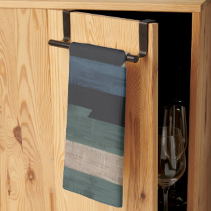 Paño De Cocina Tribu Geométrico (Azul Marino + Verde) Lujo