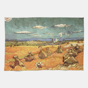 Paño De Cocina Trigos apilados con segador de Vincent van Gogh