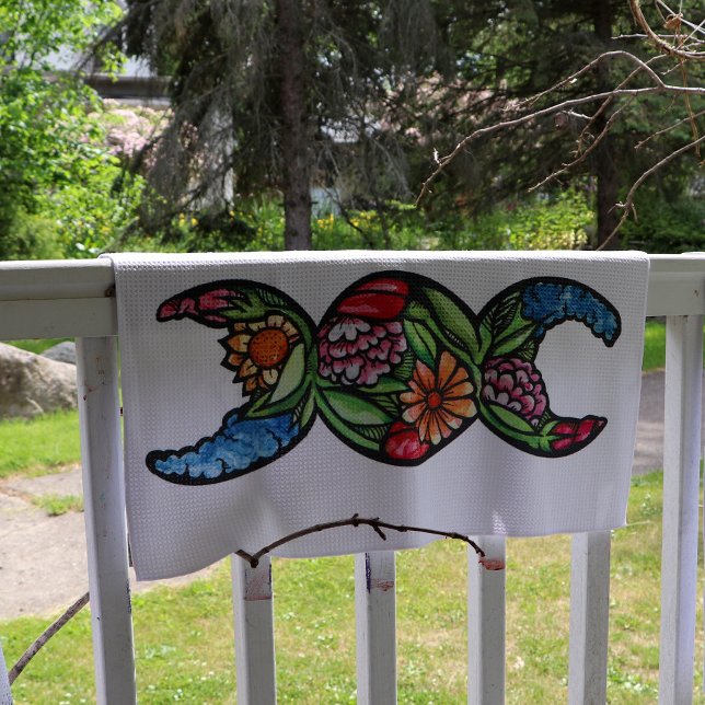 Paño De Cocina Triple símbolo de la luna Bloom Jardín (Subido por el creador)