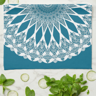 Paño De Cocina Tristales de madera azul Mandala