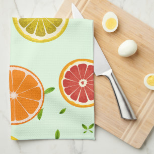 Paño De Cocina Tropical colorido Citrus SUMMER Naranja Lemon Slic