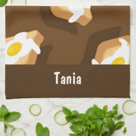 Paño De Cocina Trozo de pan con patrón de huevo