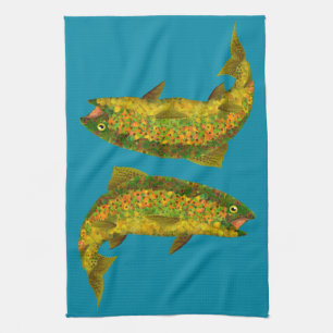 Paño De Cocina Trucha arco iris de hoja de lápiz 3