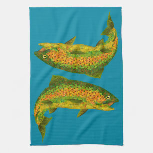 Paño De Cocina Trucha arco iris de hoja de lápiz 4
