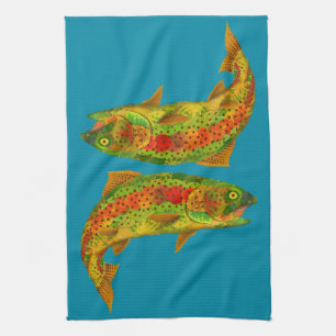 Paño De Cocina Trucha arco iris de hoja de lápiz 5