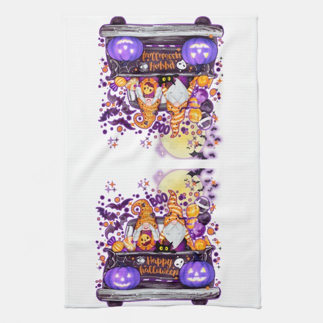 Paño De Cocina Truckin Halloween Gnomes (Vertical)