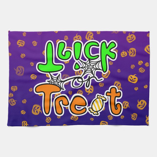 Paño De Cocina Truco o trato de la fiesta de Halloween (Horizontal)