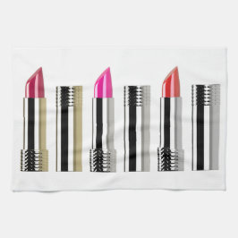 Paño De Cocina Tubo de lápiz labial cromado cosmetología roja ros