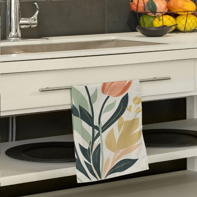 Paño De Cocina Tulipán Naturaleza temática (Tulip Nature Themed Kitchen Towel)