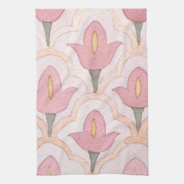 Paño De Cocina Tulipán pintado a mano para la cena