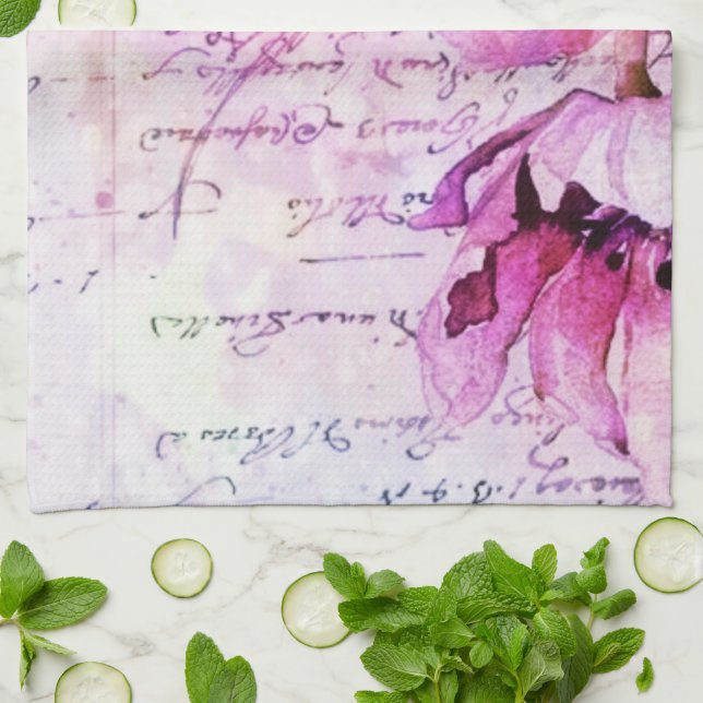 Paño De Cocina Tulipanes de acuarela  (Doblado)