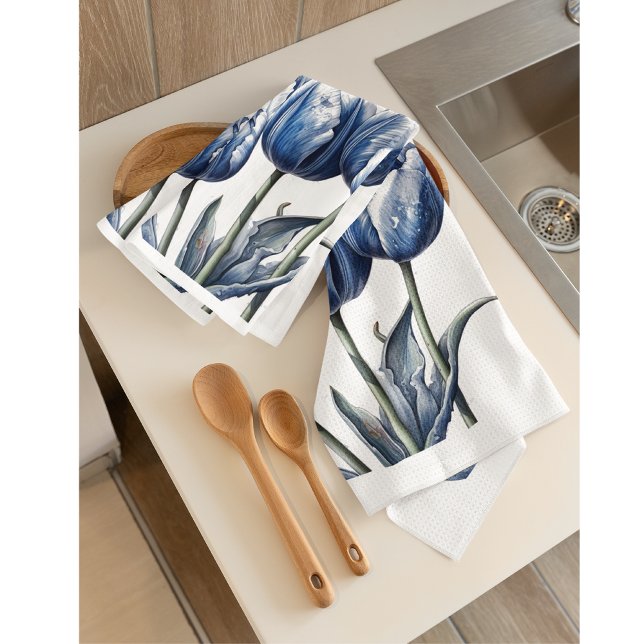 Paño De Cocina Tulipanes en azul delft (Subido por el creador)
