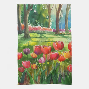 Paño De Cocina Tulipanes en el parque
