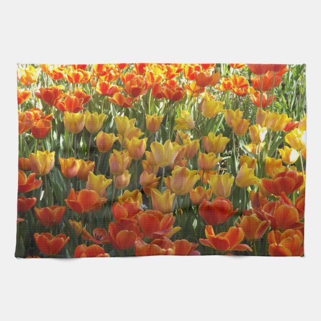 Paño De Cocina Tulipanes naranja y amarillo (Horizontal)