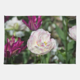 Paño De Cocina Tulipanes rosa brillante en un día soleado