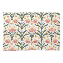 Tulipanes rosados con patrón de vegetación