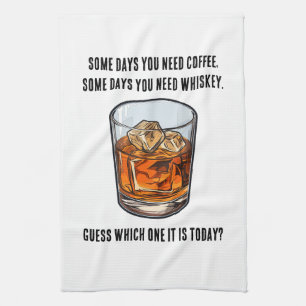 Paño De Cocina ¿Tumbler de Whiskey divertido - Café o Whiskey?