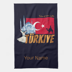 Paño De Cocina Türkiye Istanbul Vintage Flag Turkey Souvenir
