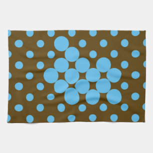 Paño De Cocina Turquesa y placemat marrón de los lunares