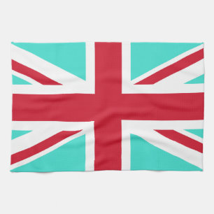 Paño De Cocina Turquesa y Union Jack Roja