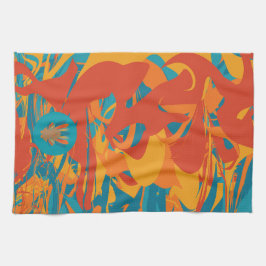 Paño De Cocina Turquía naranja y Verde azulada