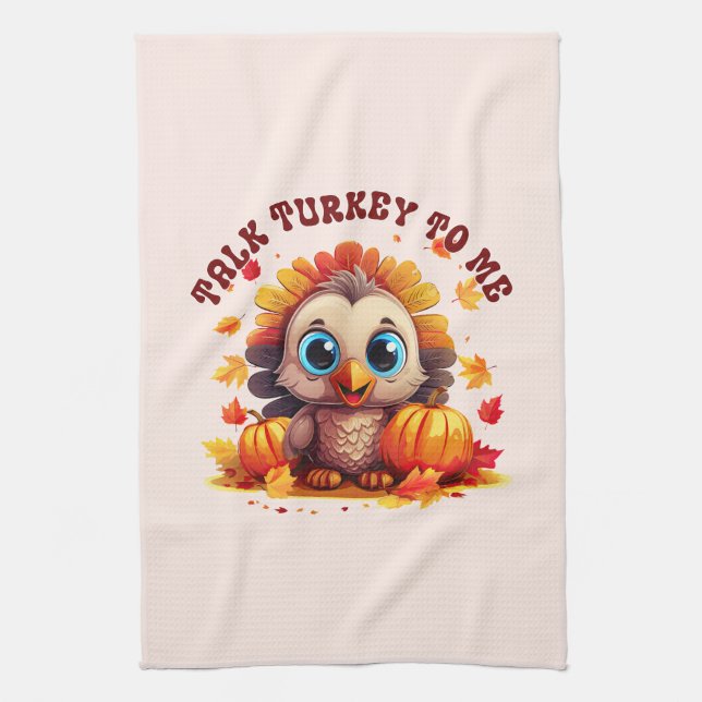 Paño De Cocina Turquía y oliage otoñal (Vertical)