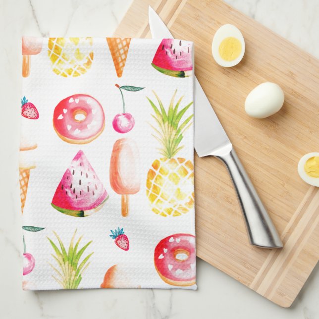 Paño De Cocina Tutti Frutti Verano Dulces y Tratos (Doblado Cuarto)
