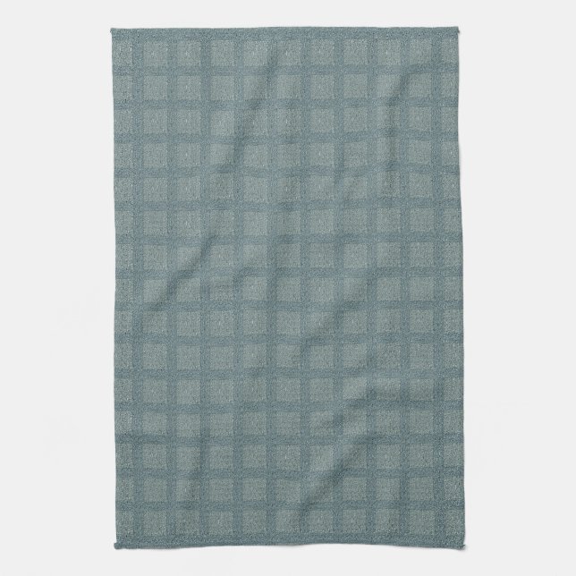 Paño De Cocina Tweedy Wool Aqua y Green Pattern (Vertical)