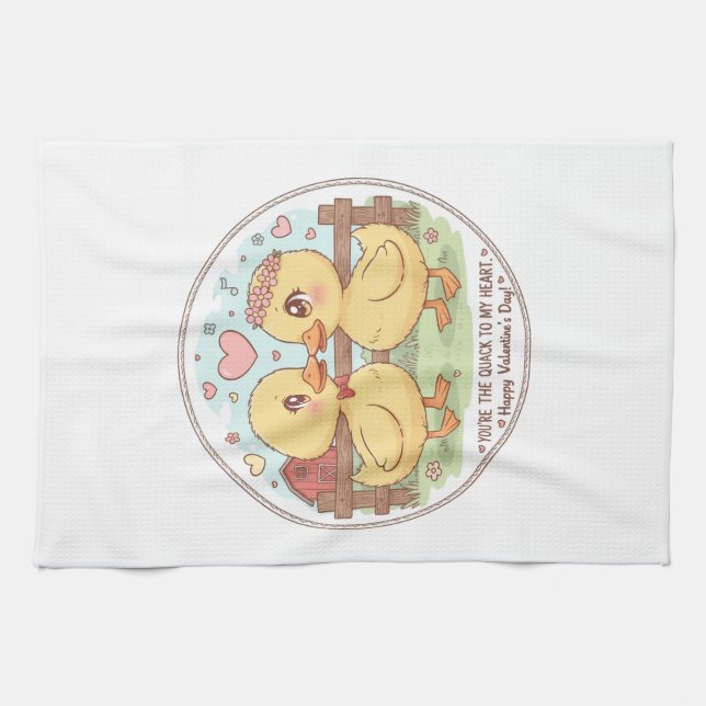Paño De Cocina two ducks and love , you are the quack of my heart (Horizontal)