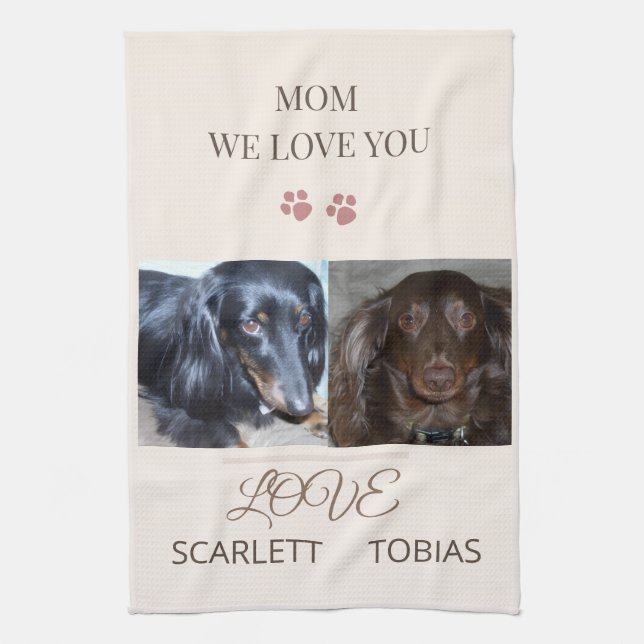 Paño De Cocina Two Paws Loving Mom (Vertical)