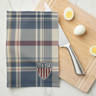 Paño De Cocina UA 250 Motivo de Escudo a Cuadros Americano ID1301