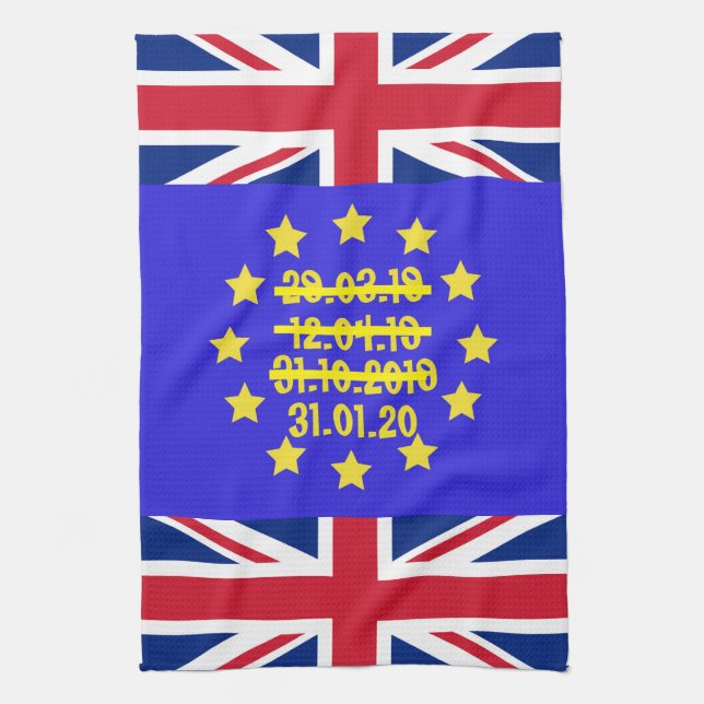 Paño De Cocina UK Union Flag EU Referendum/Brexit Tracker (Vertical)