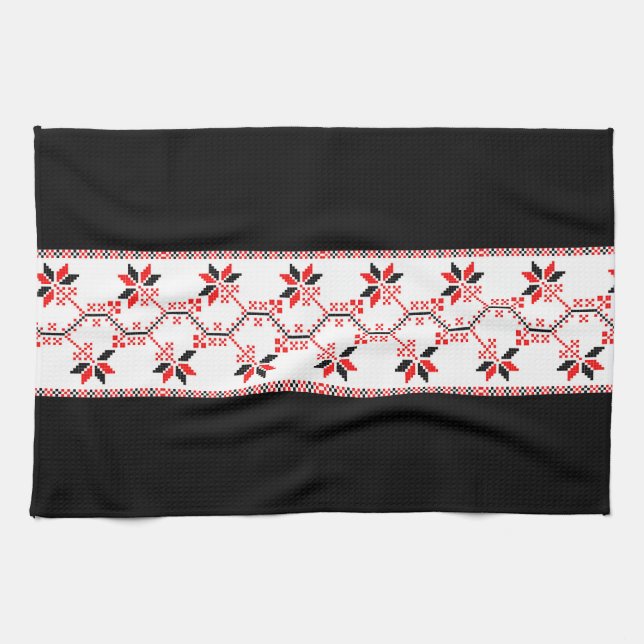 Paño De Cocina ukraine tradicional motif étnico geométrico fl (Horizontal)