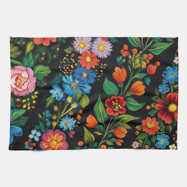 Paño De Cocina Ukrainian folk art. Kitchen Towels (Horizontal)