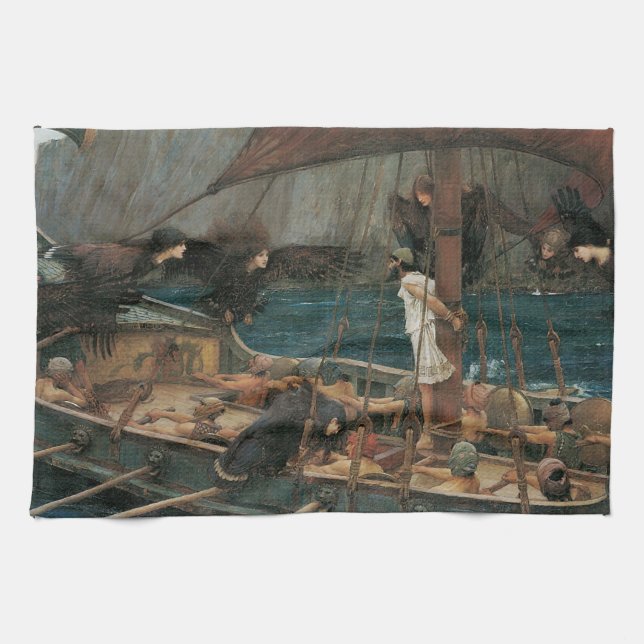 Paño De Cocina Ulises y las sirenas de John William Waterhouse (Horizontal)