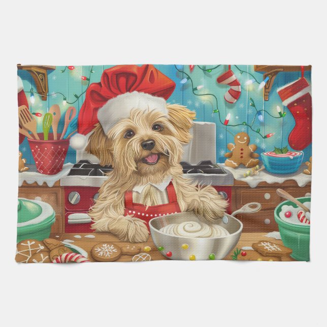 Paño De Cocina Último día festivo Dandie Dinmont Terrier: Navidad (Horizontal)