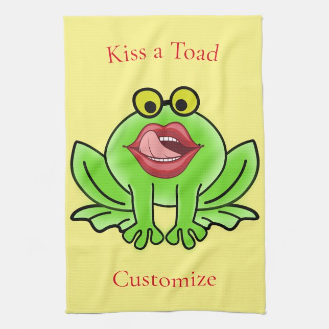 Paño De Cocina Un beso gracioso a una toad Thunder_Cove (Vertical)