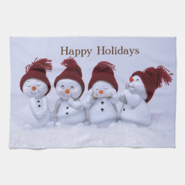 Paño De Cocina Un cuarteto de hombres de nieve