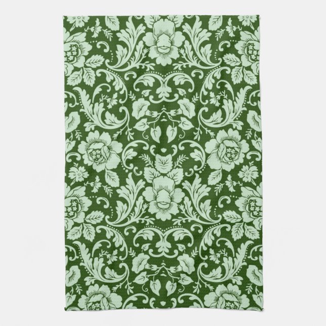 Paño De Cocina Un damasco floral antiguo (Vertical)