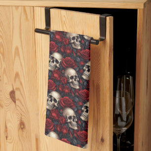 Paño De Cocina Un diseño de la serie A Skull and Roses 10