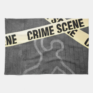 Paño De Cocina Un esbozo de una persona en una calle. ¿Asesinato?