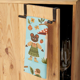 Paño De Cocina Un estampado de tela juguetón con animales de dibu