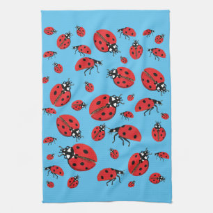 Paño De Cocina Un montón de patrones de suerte de Ladybugs