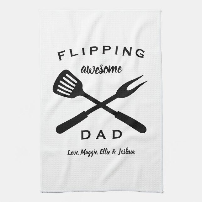 Paño De Cocina Un papá asombroso | Regalo Papá Hombres | Nombre p (Vertical)