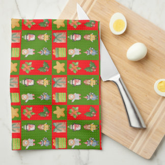 Paño De Cocina Un patrón con dibujos de Navidades