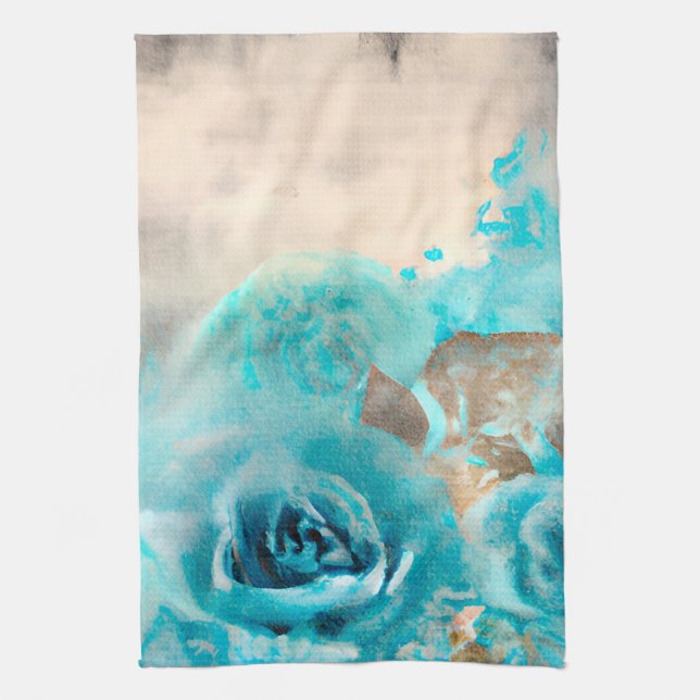 Paño De Cocina Un Shabby azul Chic Ephemera Design Series 7 (Vertical)